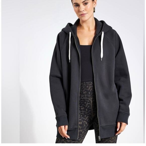 Vuori Tops - Vuori Halo Restore Black Zip-Up Hoodie - Size Medium